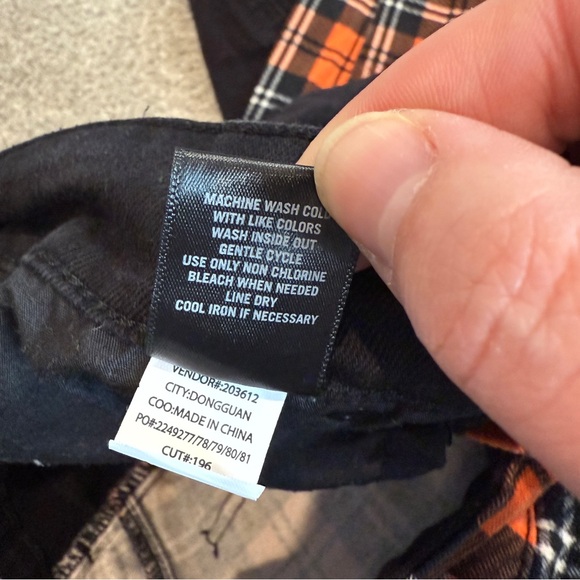 Stylish Black and Orange Plaid Men's Jeans - Picture 8 of 9